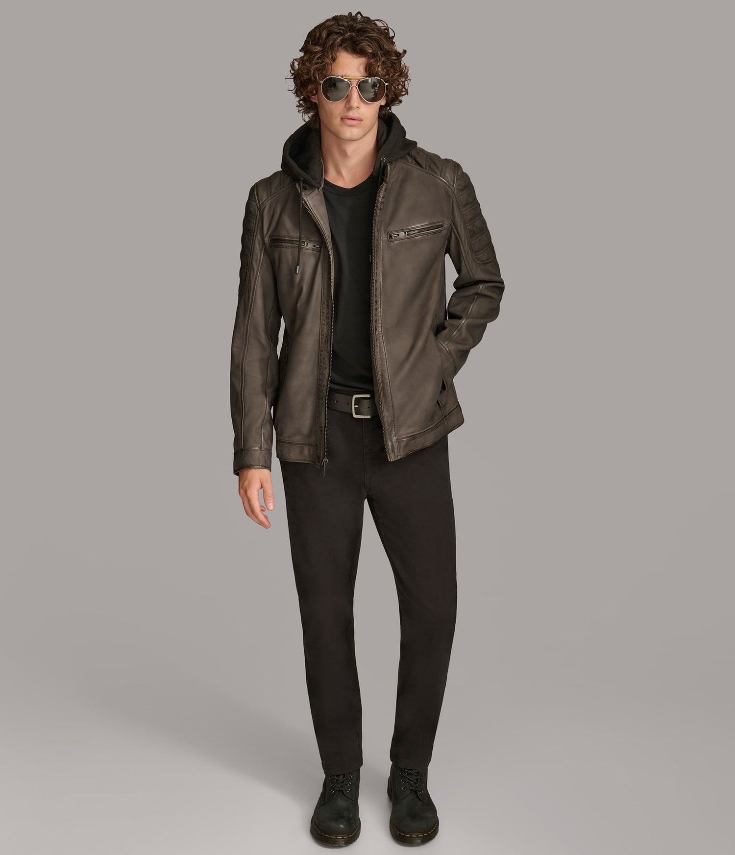 Scuba Hooded Leather Jacket