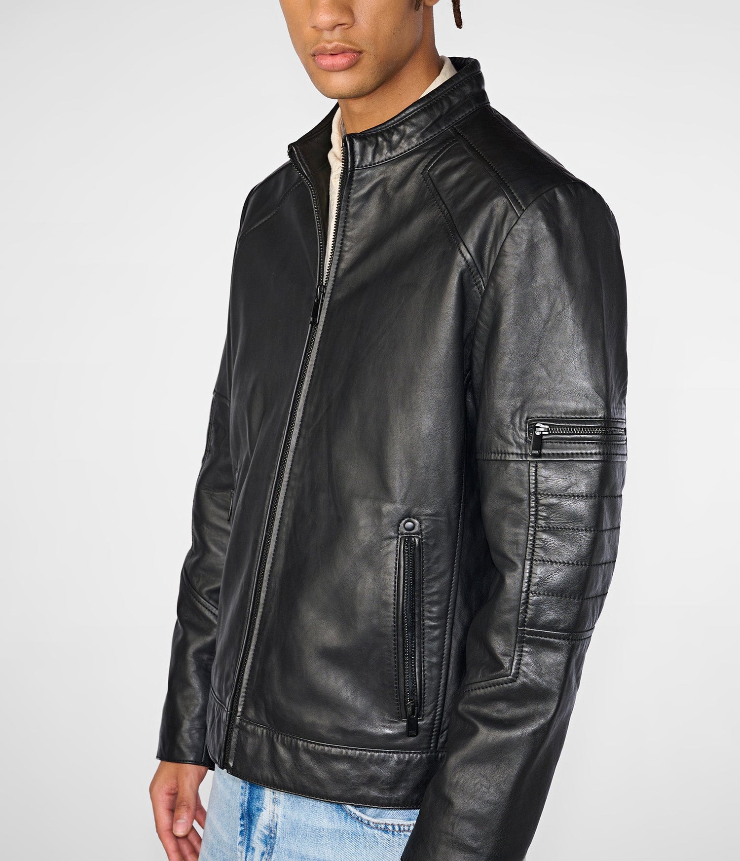 Toby Black Leather Jacket