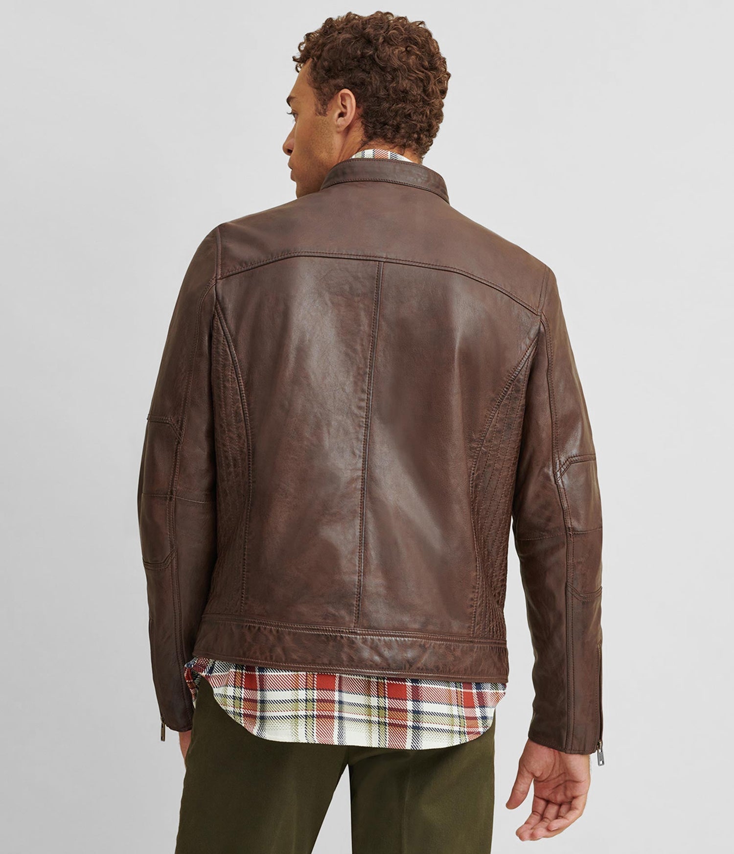 Brown Moto Leather Jacket