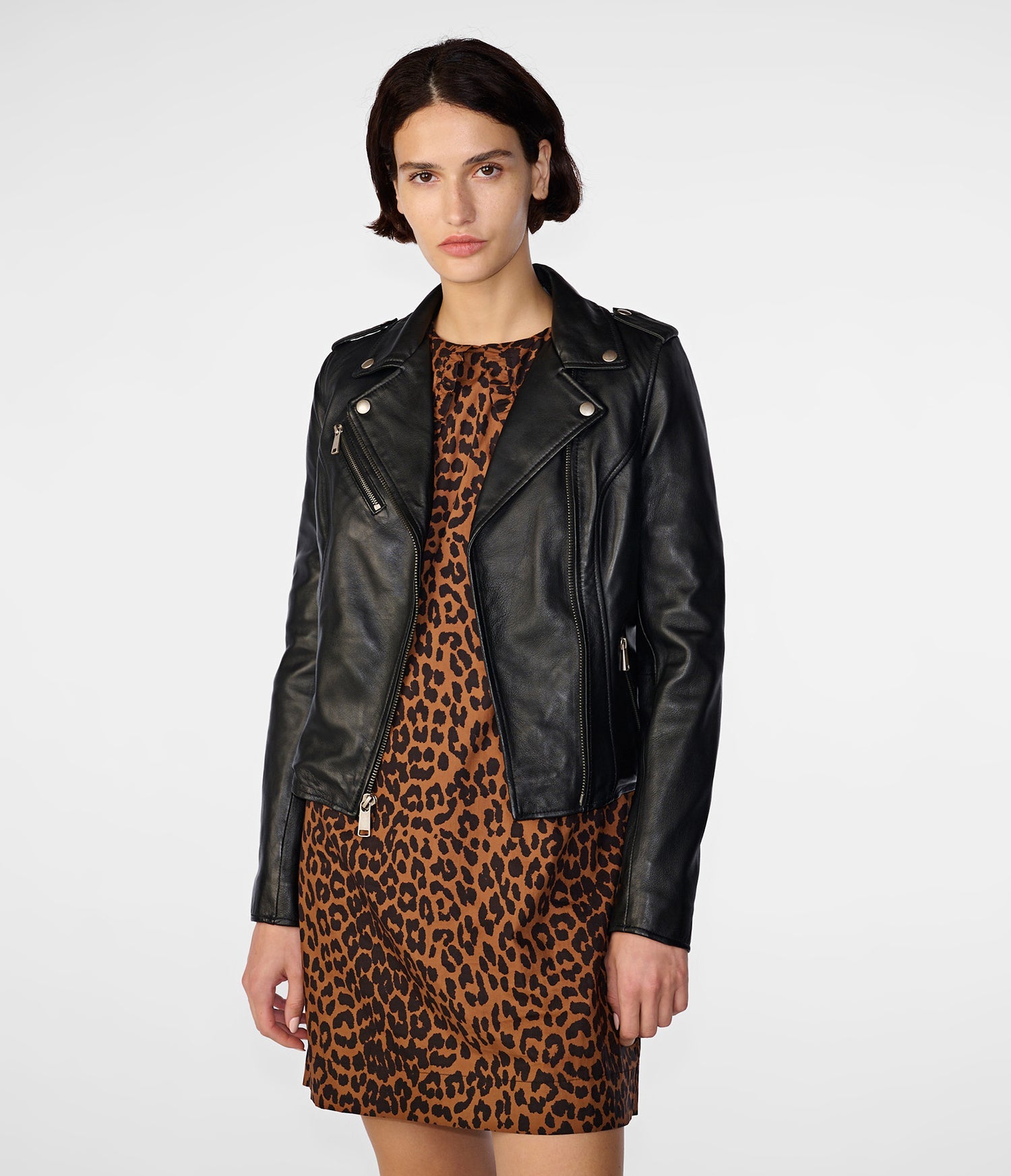 Madeline Asymmetrical Black Leather Jacket