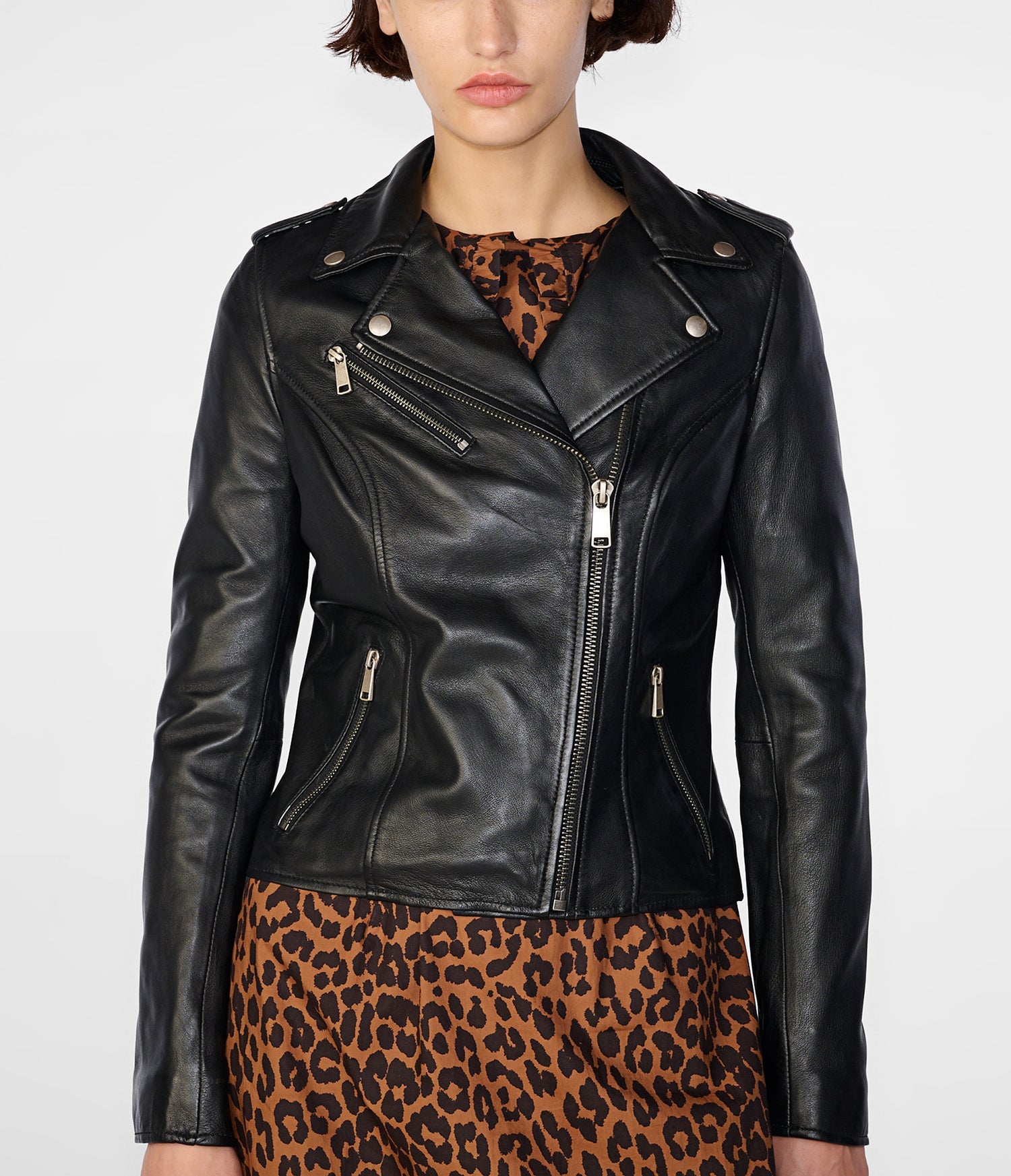 Madeline Asymmetrical Black Leather Jacket