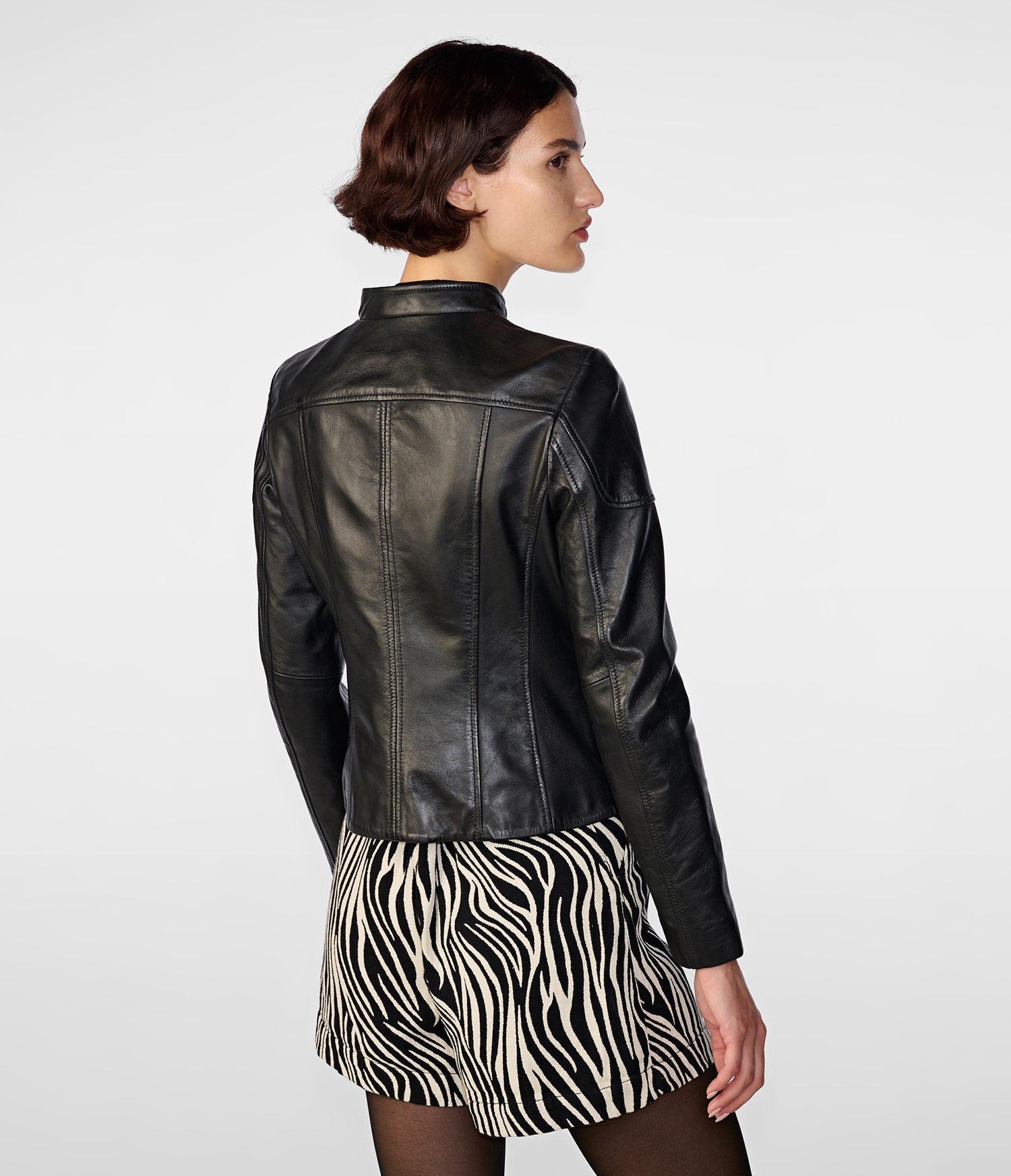 Black Scuba Moto Leather Jacket
