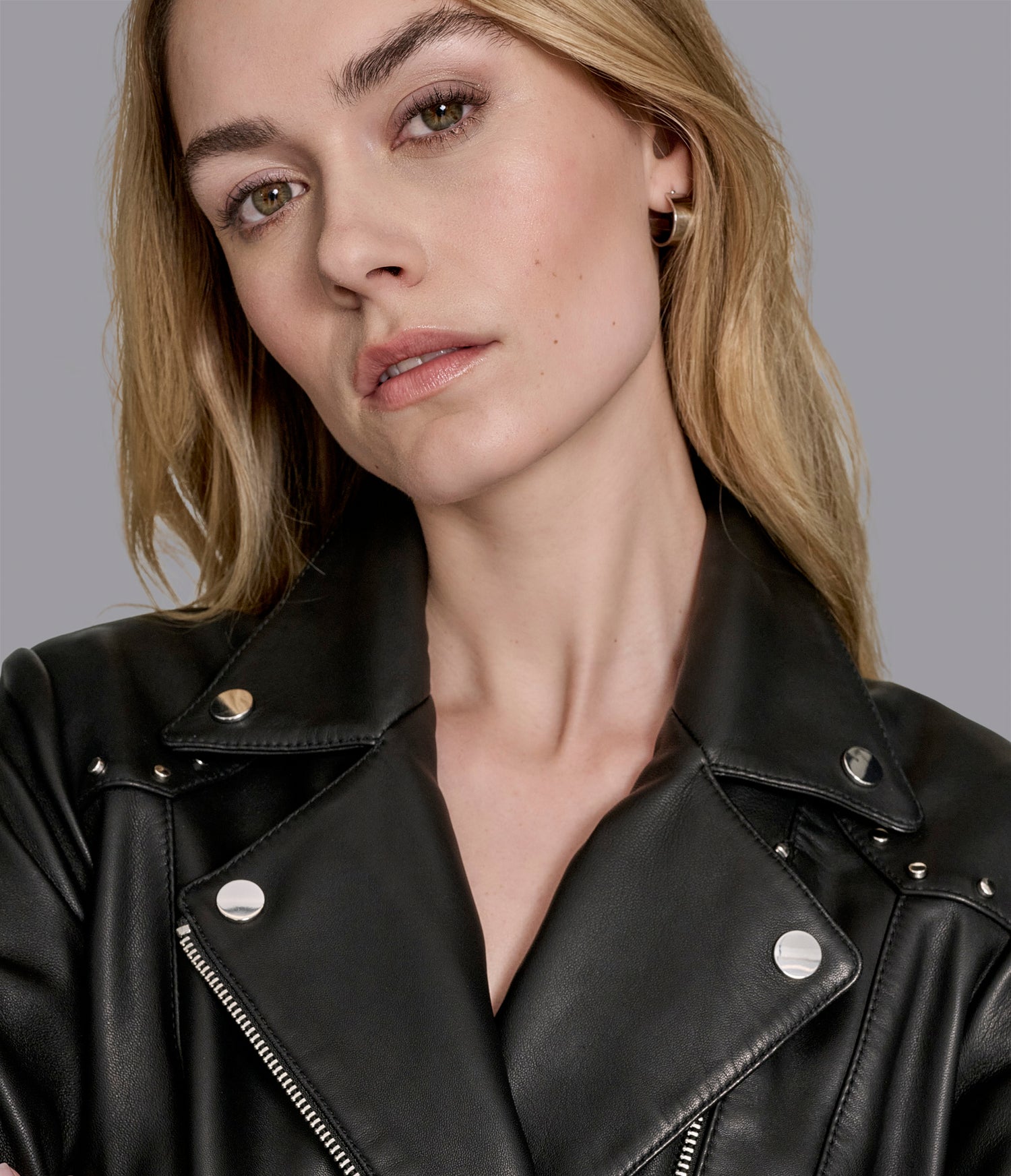 Black Studded Moto Leather Jacket