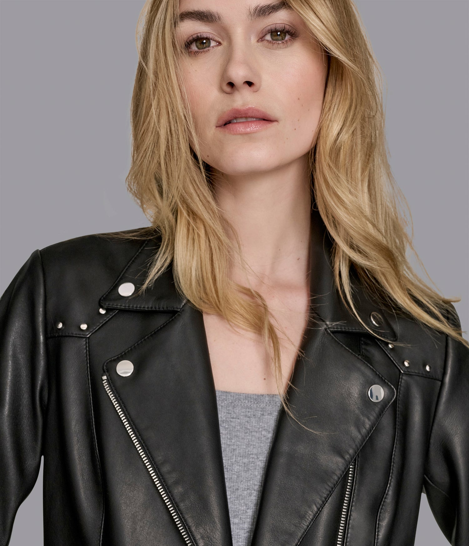 Black Studded Moto Leather Jacket