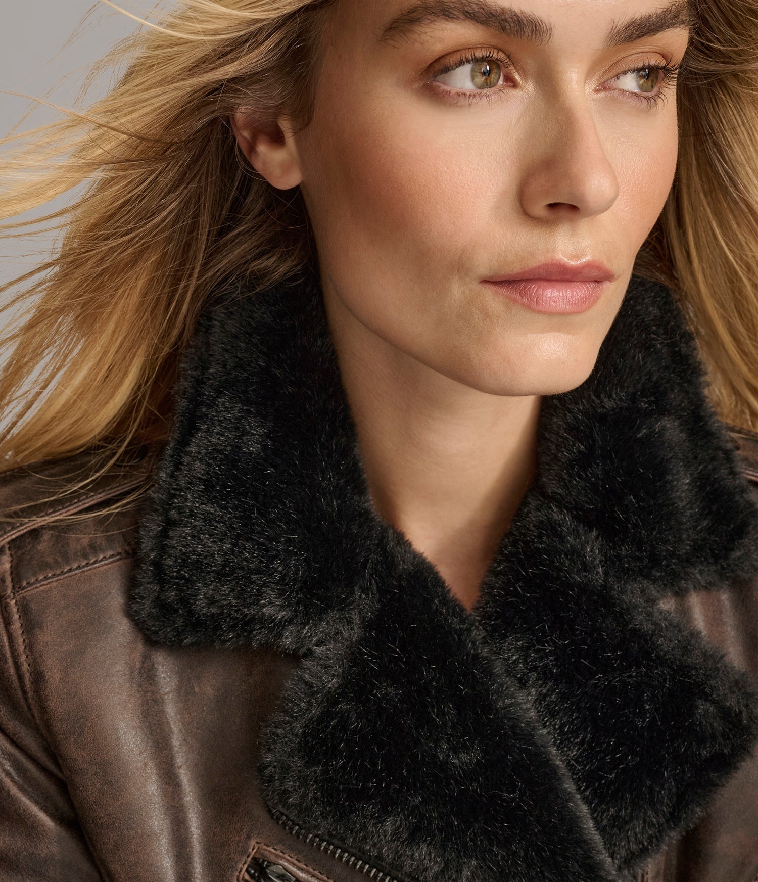 Maria Faux Shearling  Moto Leather Jacket