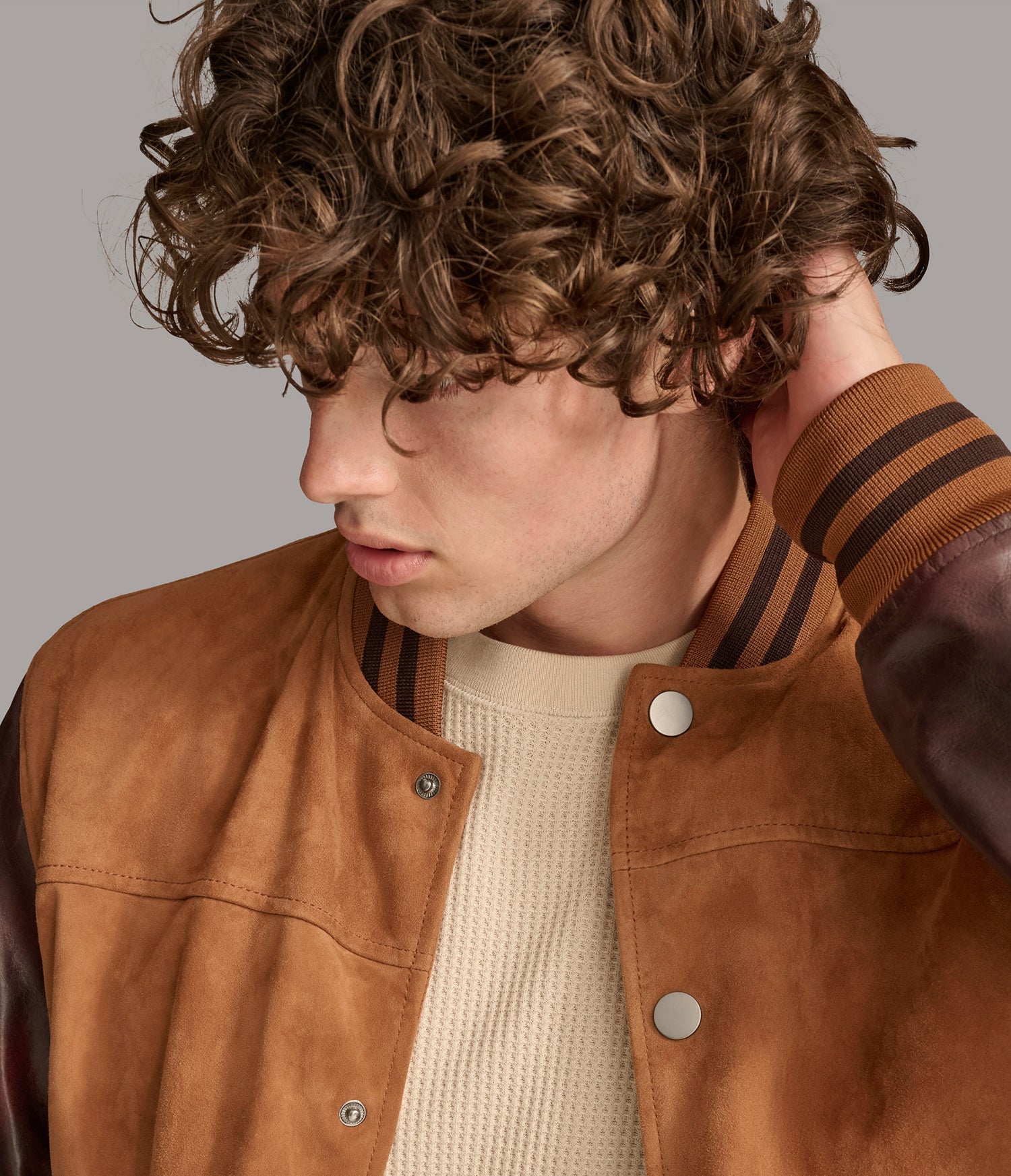 Cognac Varsity Leather Jacket