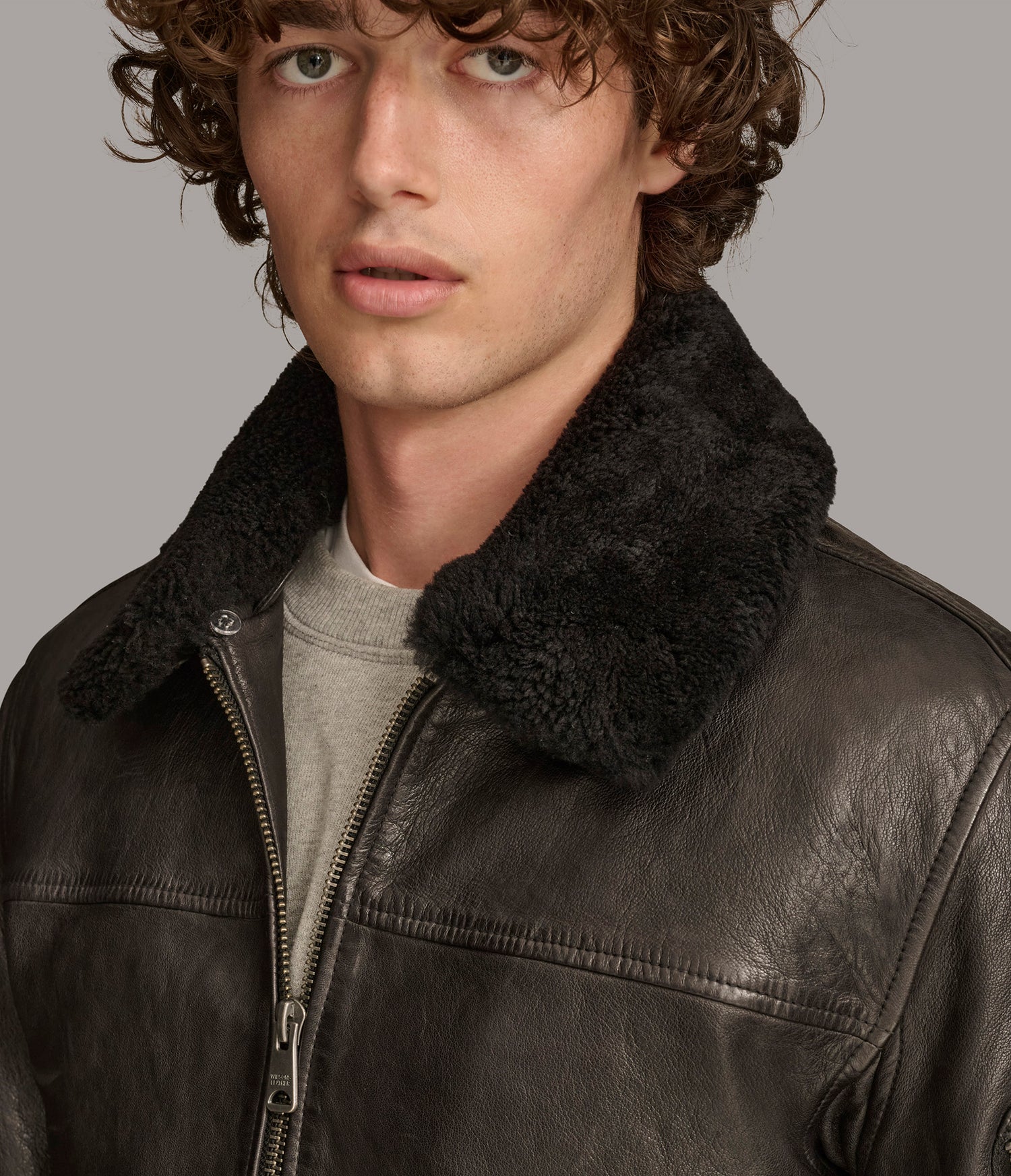 Ace Sherpa Bomber Leather Jacket