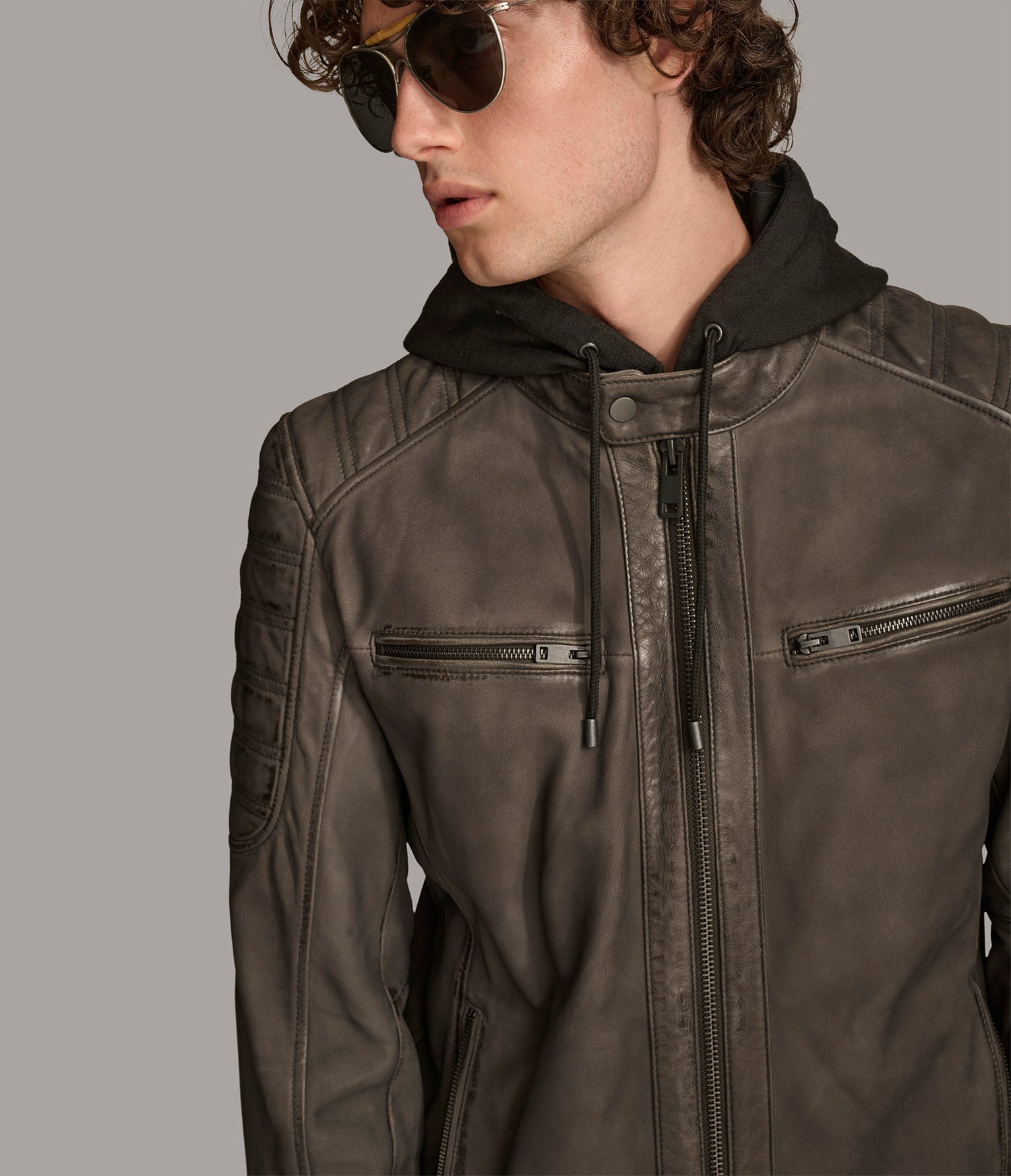 Scuba Hooded Leather Jacket