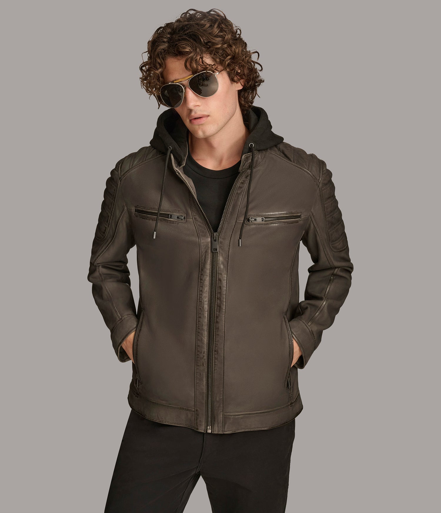 Scuba Hooded Leather Jacket