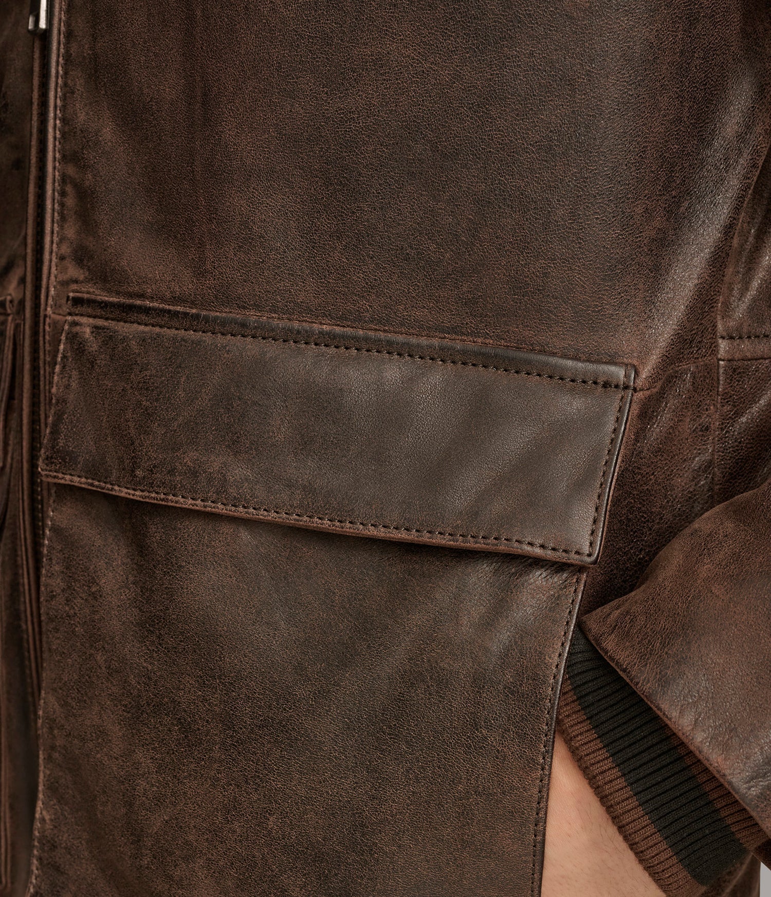 Faux Shearling Brown Bomber Leather Jacket
