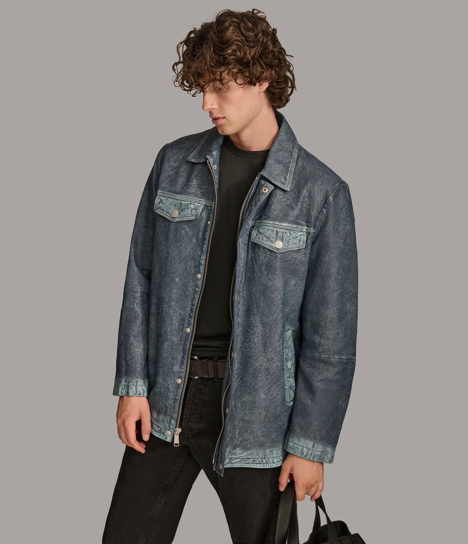Denim Shirt Leather Jacket