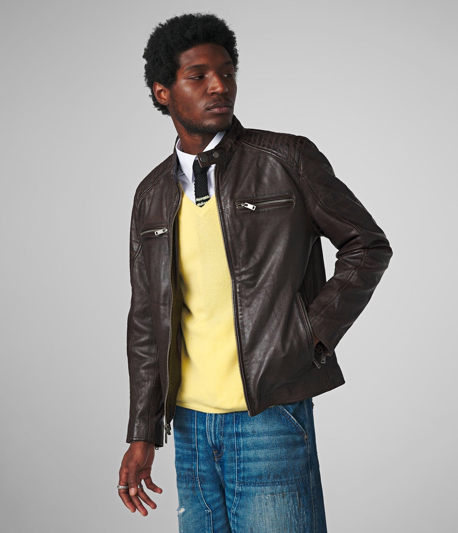 Lance Brown Moto Leather Jacket