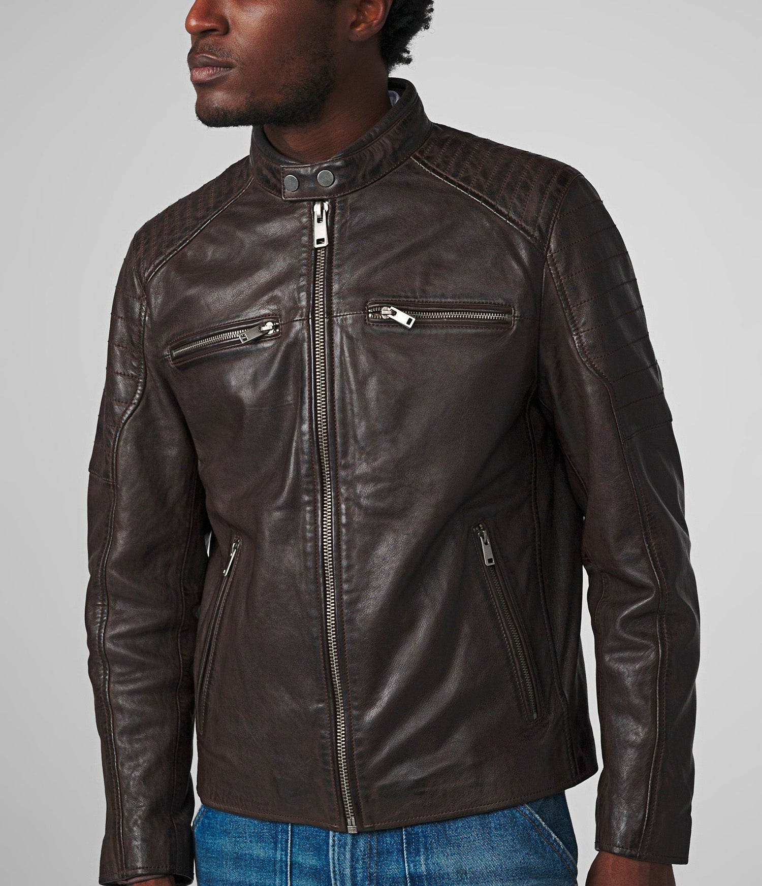 Lance Brown Moto Leather Jacket