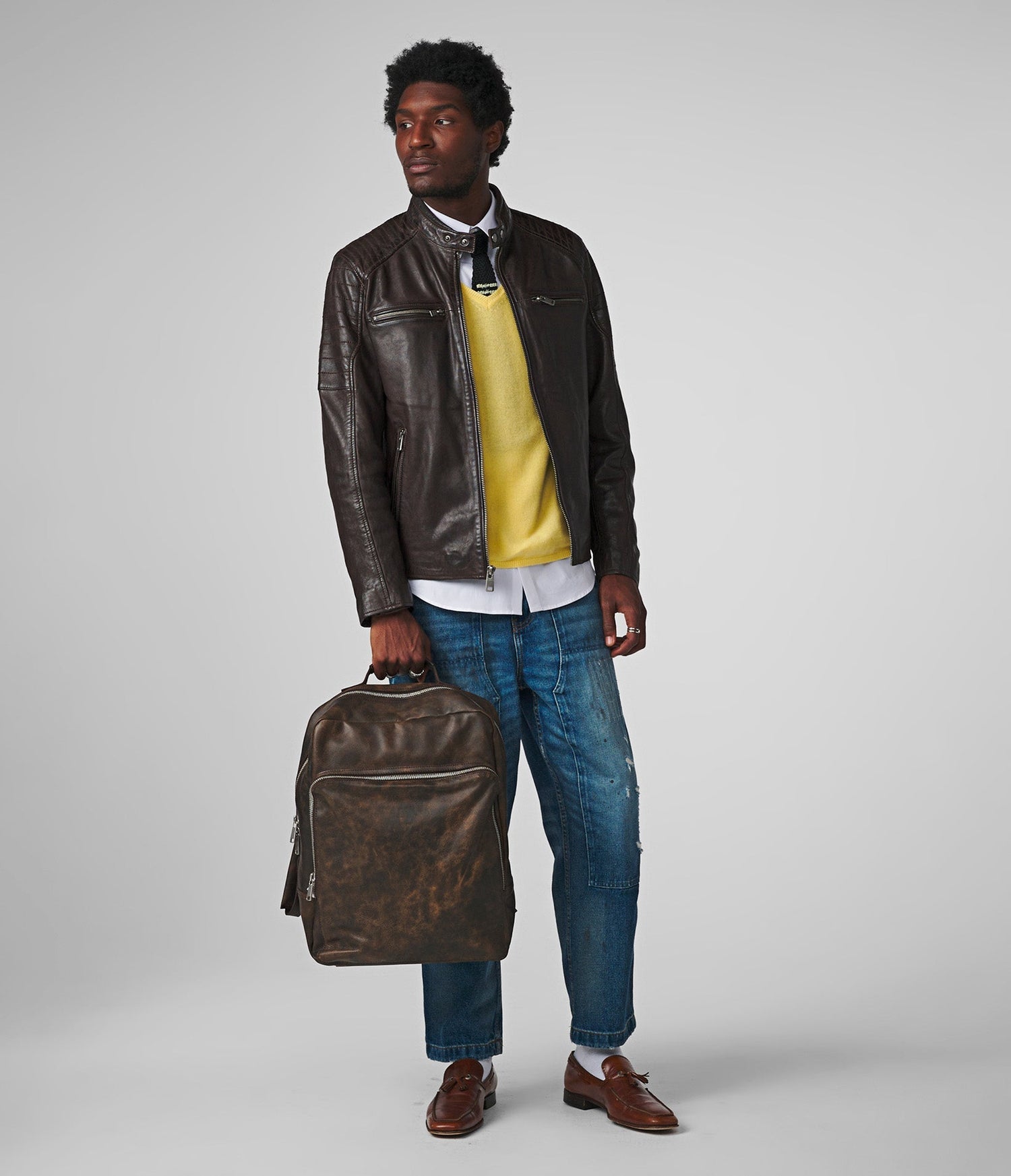 Lance Brown Moto Leather Jacket