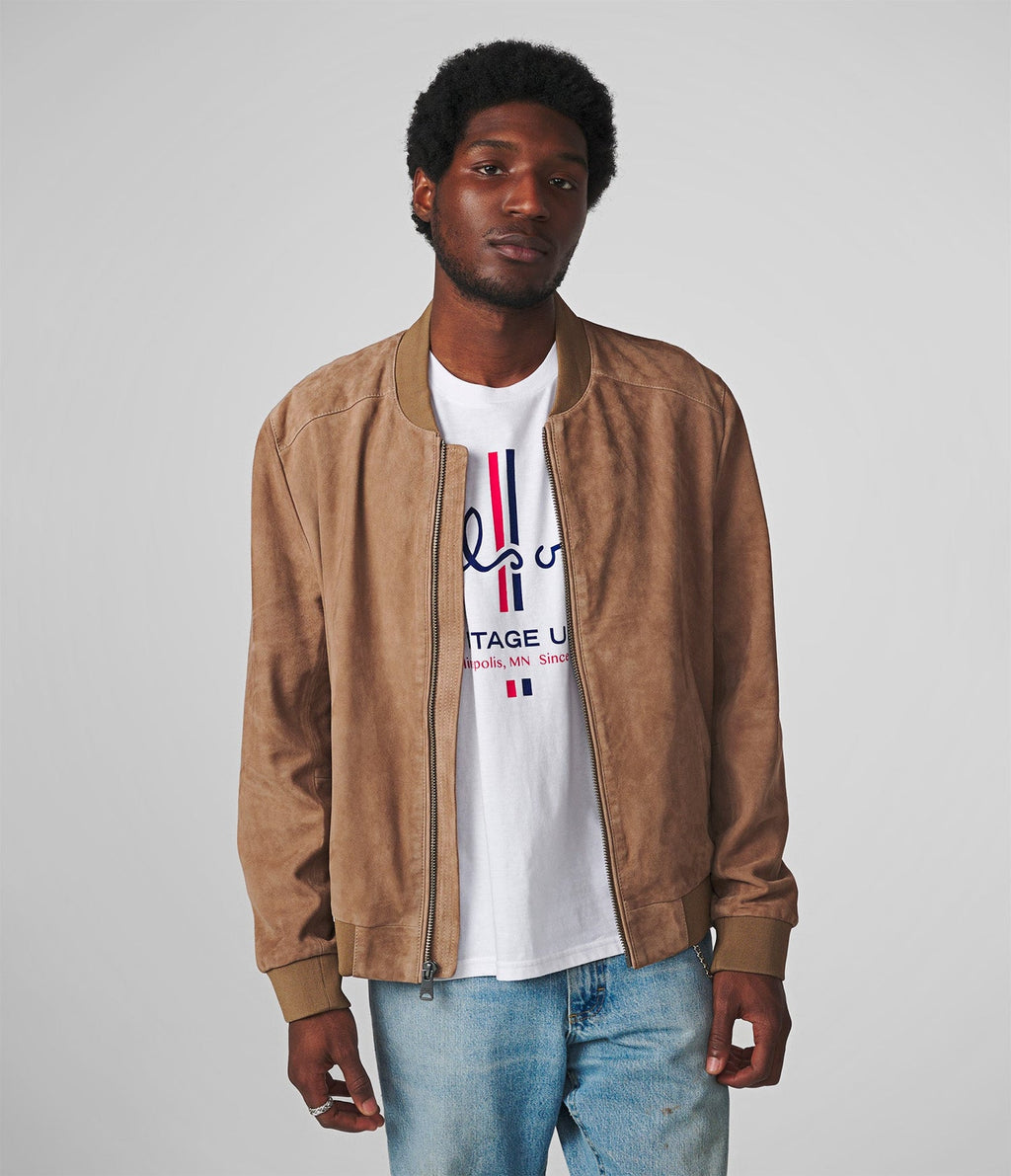 Suede Bomber Leather Jacket