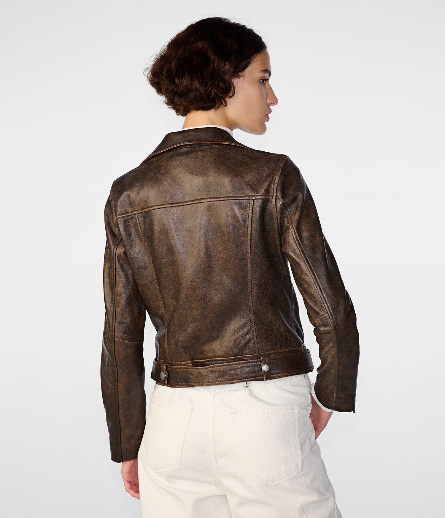 Vintage Brown Biker Leather Jacket
