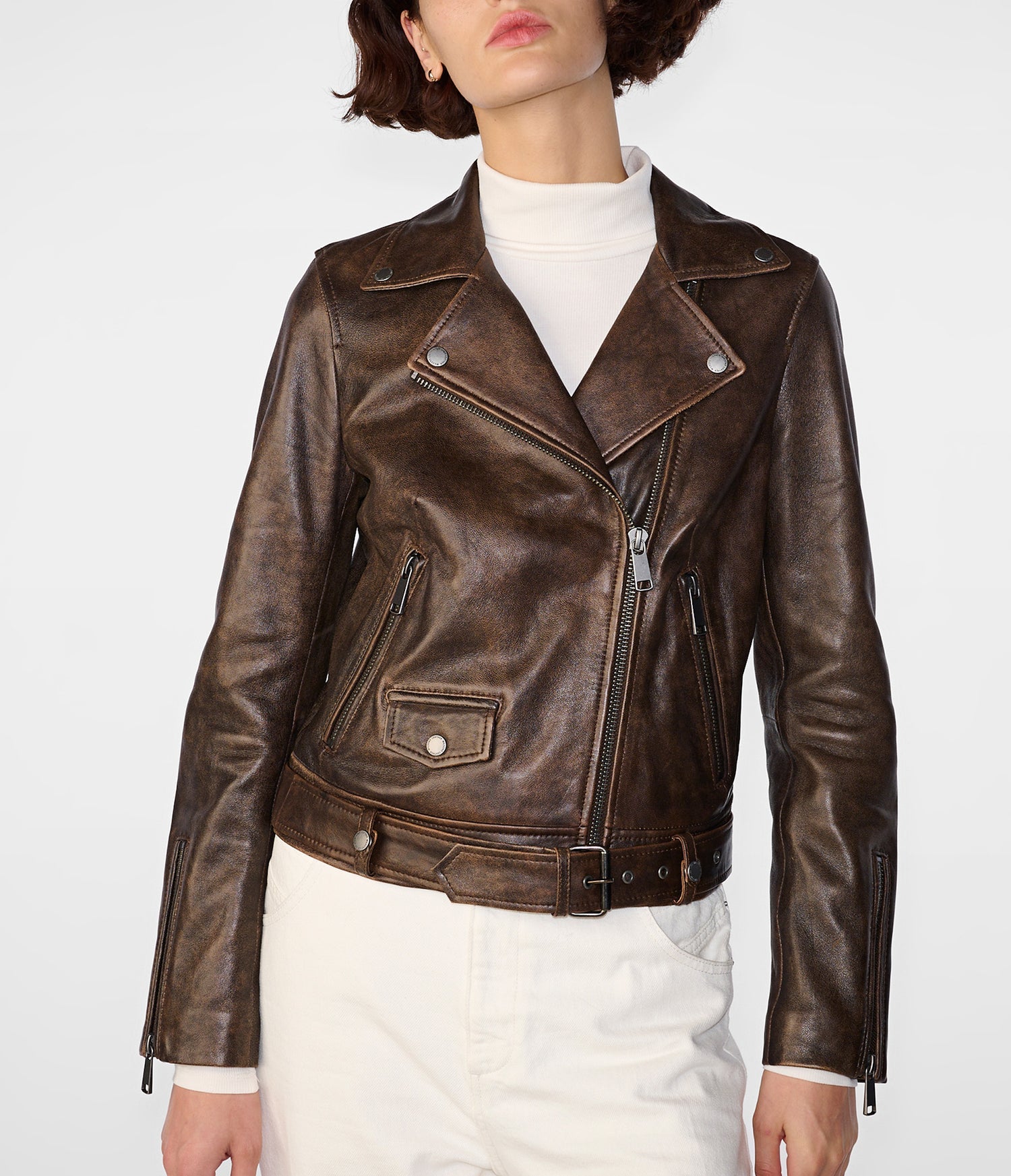 Vintage Brown Biker Leather Jacket
