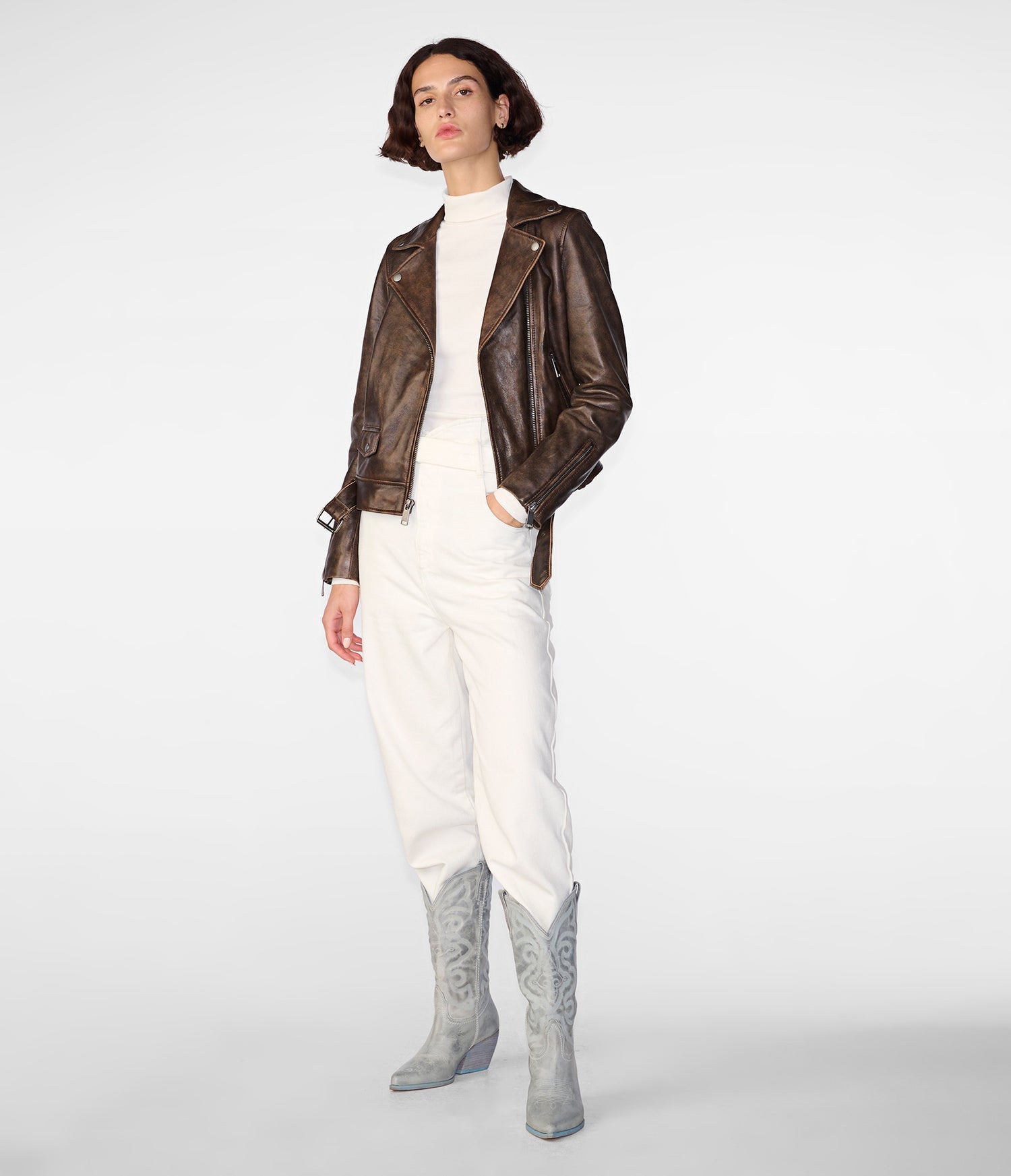 Vintage Brown Biker Leather Jacket