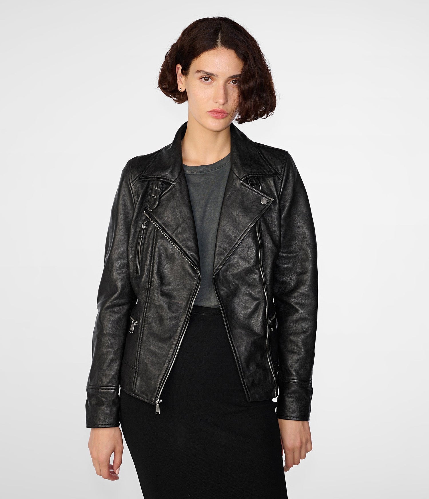 Malani Black Moto Leather Jacket