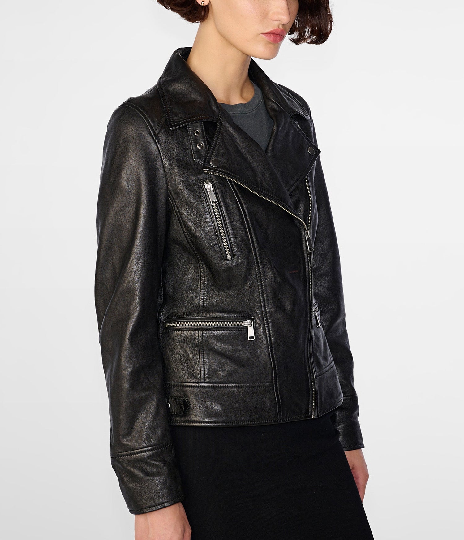 Malani Black Moto Leather Jacket