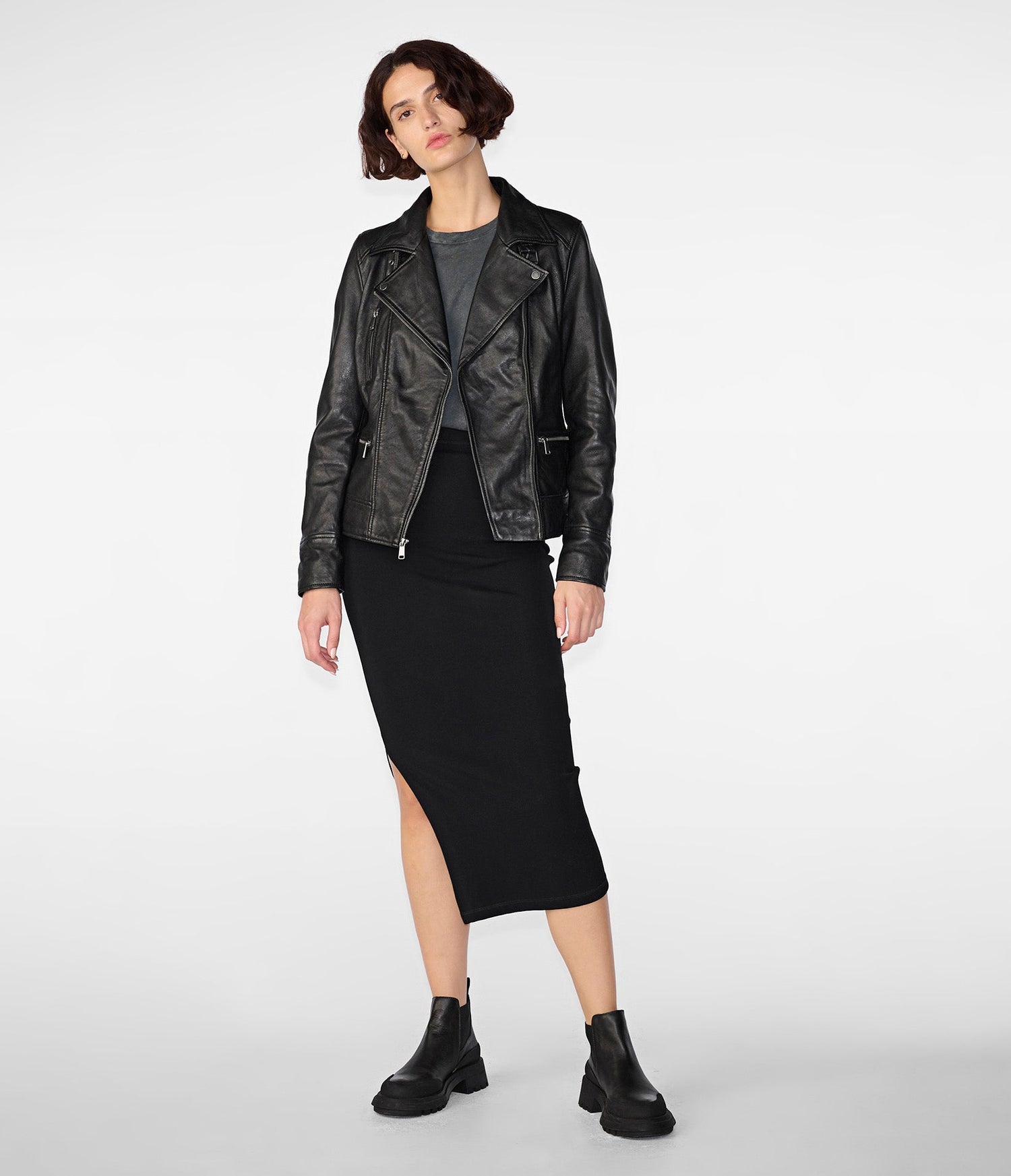 Malani Black Moto Leather Jacket