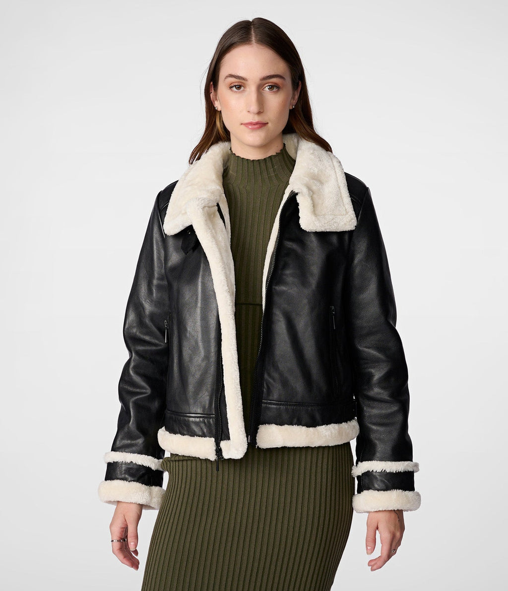Shearling Bomber Leather Jacket