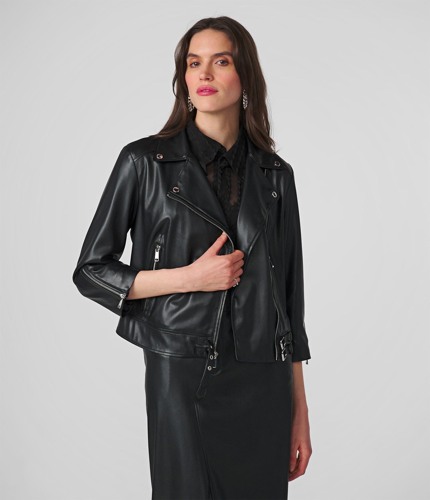 Classic Black Biker Leather Jacket